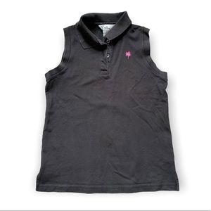 Lilly Pulitzer Vintage Black Sleeveless Pima Cotton Polo S